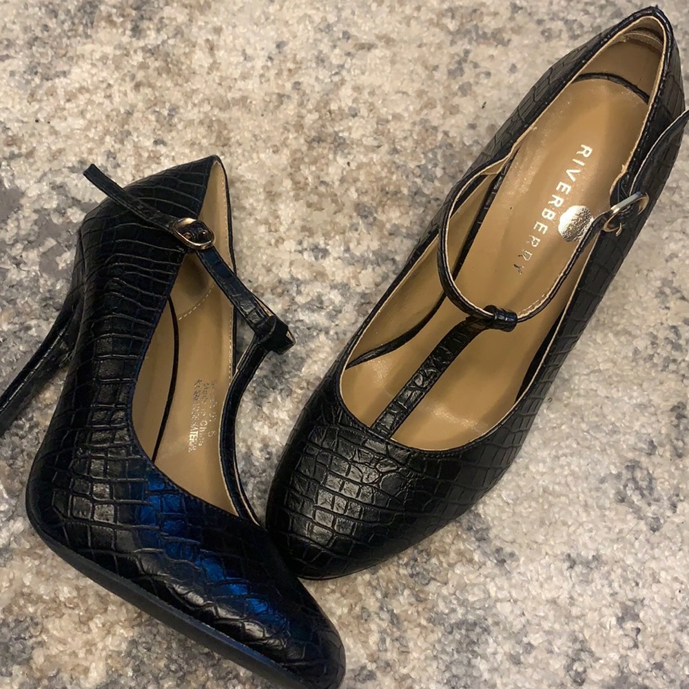 T-strap heels.